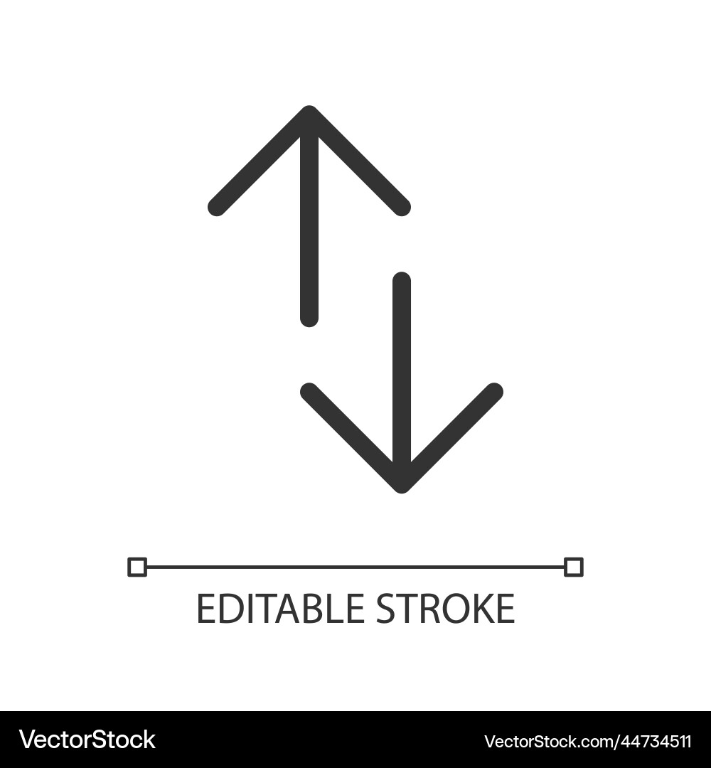 Up and down directions pixel perfect linear ui Vector Image