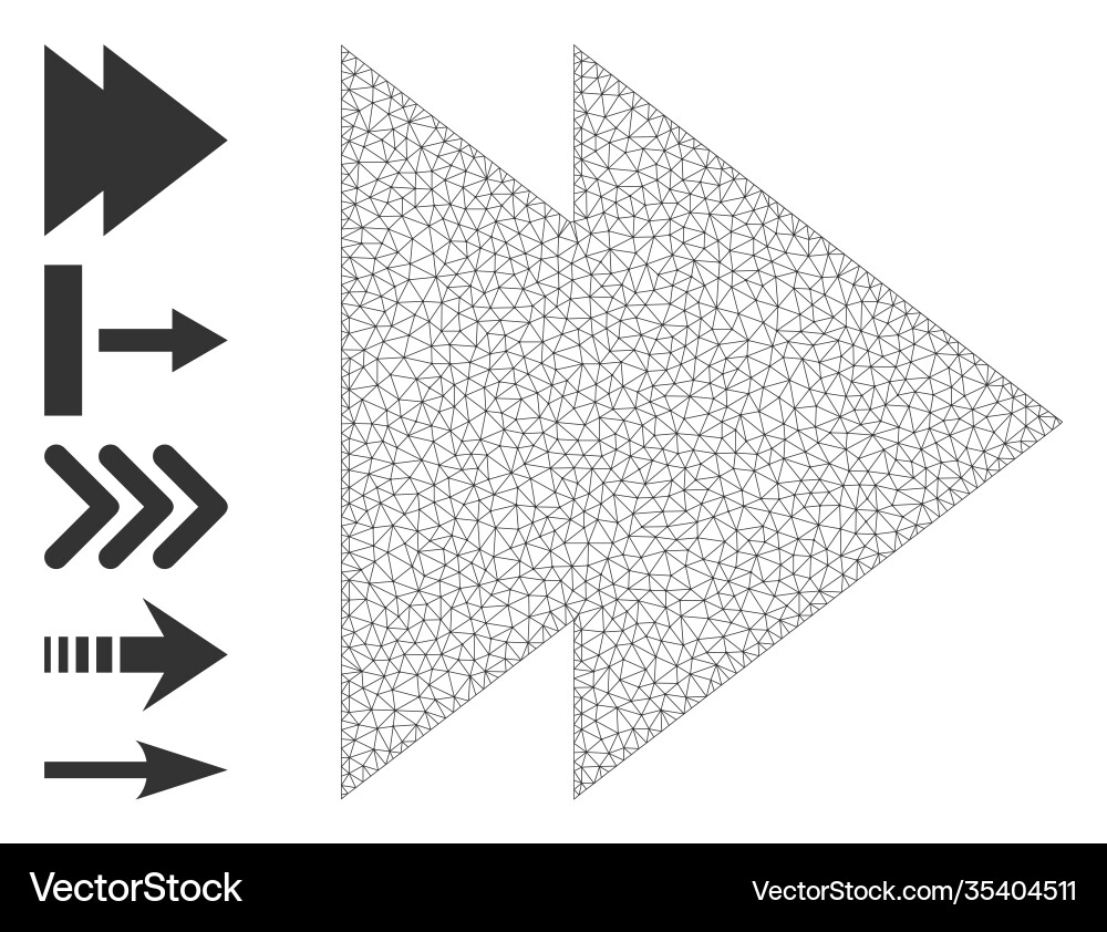 Web mesh move right icon with simple glyphs Web mesh move right icon with simple glyphs vector image