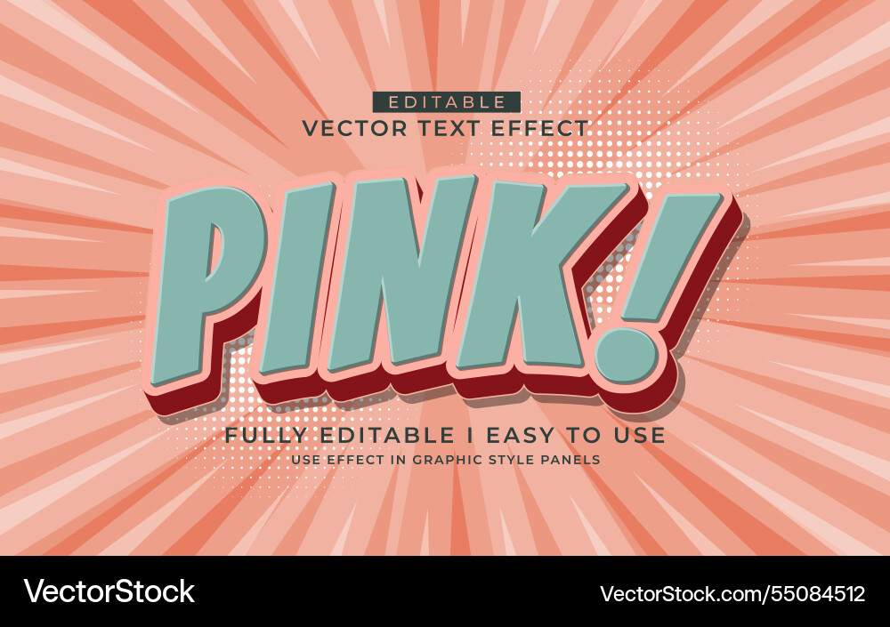 3d editable text effect typography style template 3d editable text effect typography style template vector image