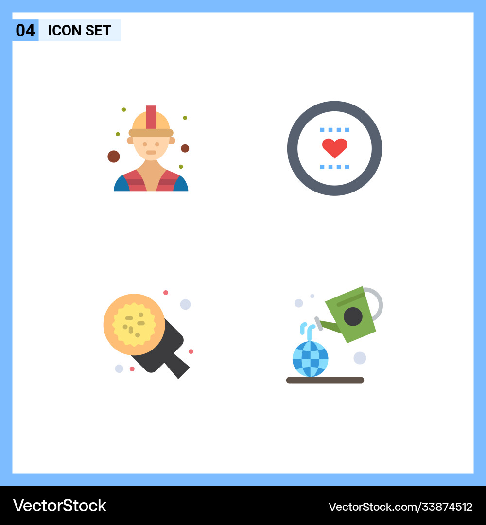 4 universal flat icons set for web and mobile Vector Image