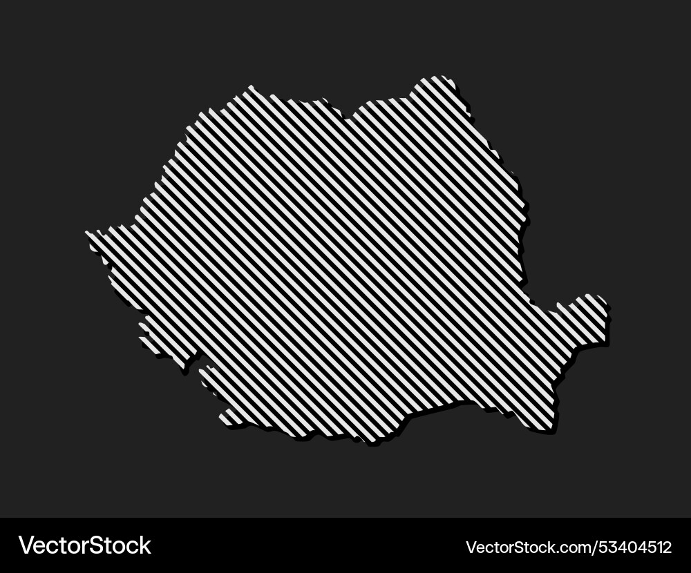 Abstract map romania parallel grey lines vector image