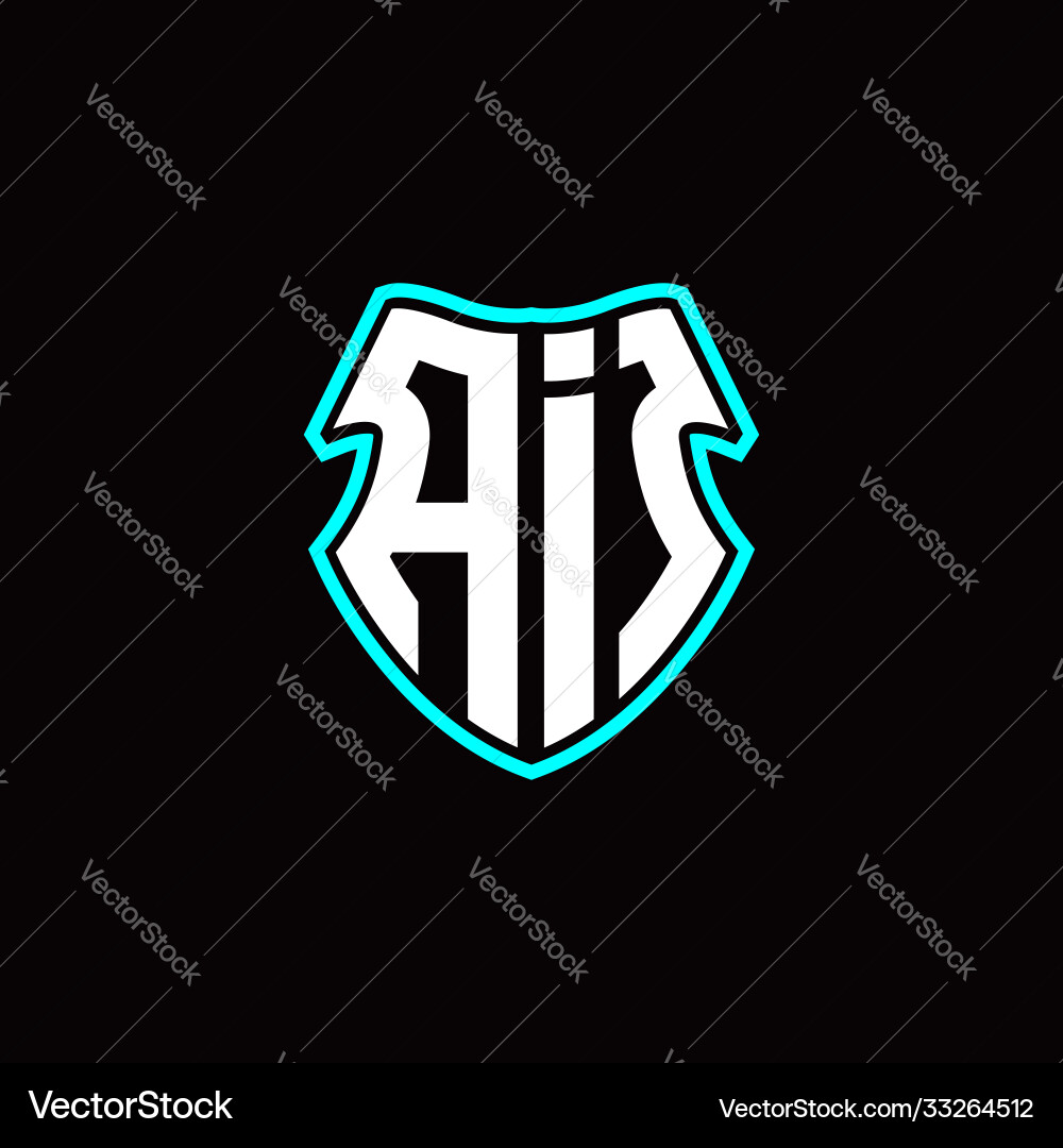 Ai initial logo design with a shield shape Ai initial logo design with a shield shape Vector Image