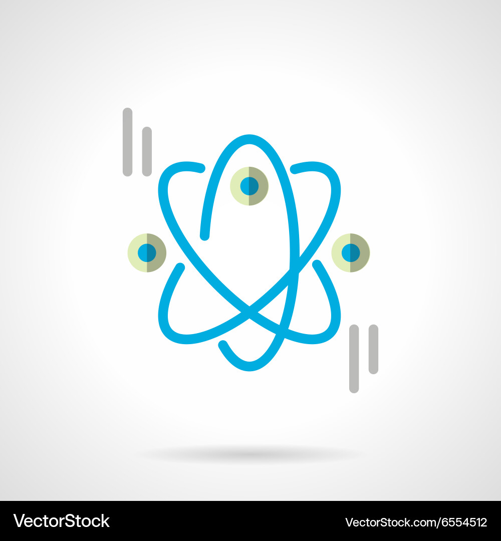 Atom model flat color icon Vector Image