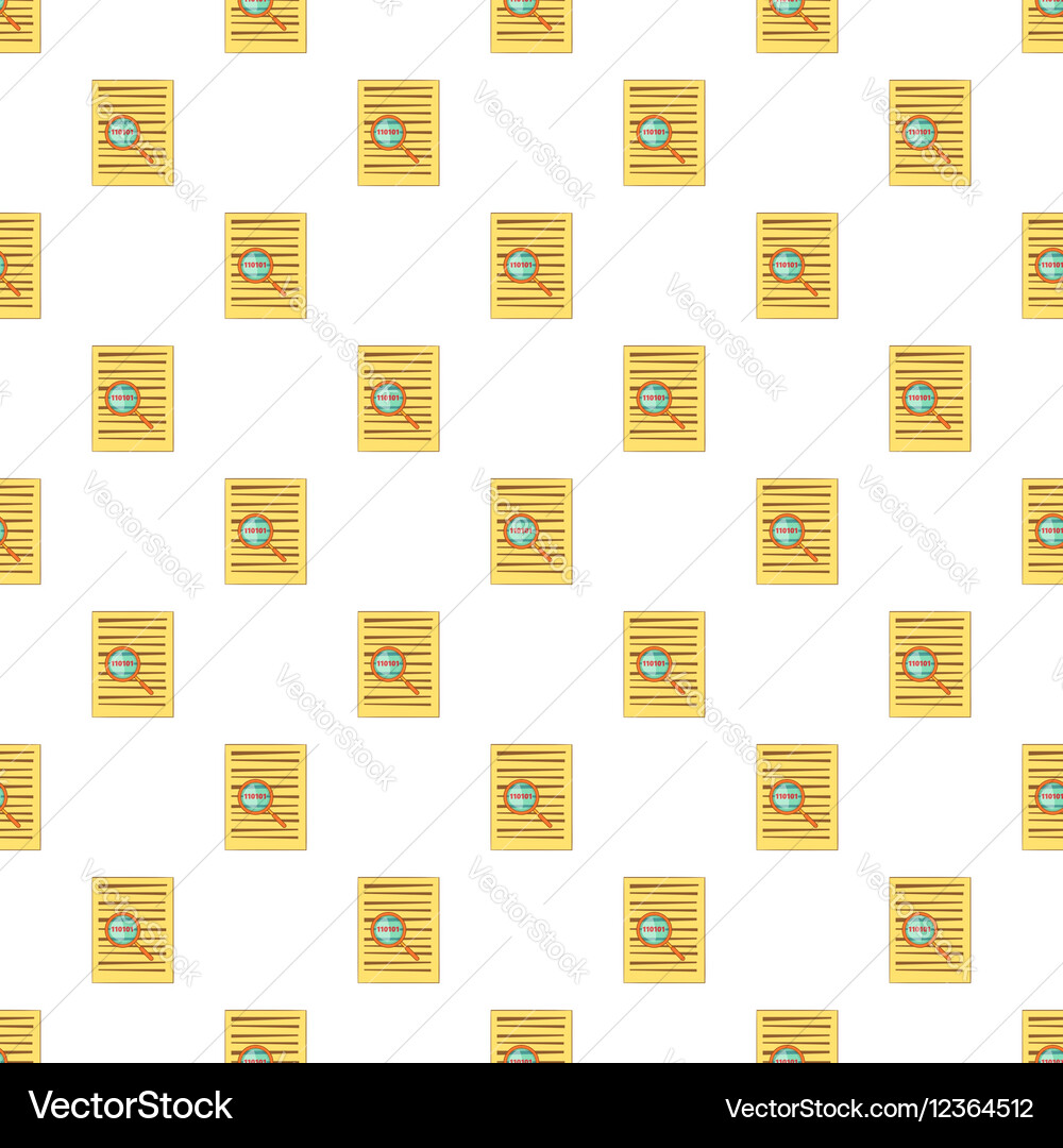 Binary code in magnifier pattern cartoon style vector image