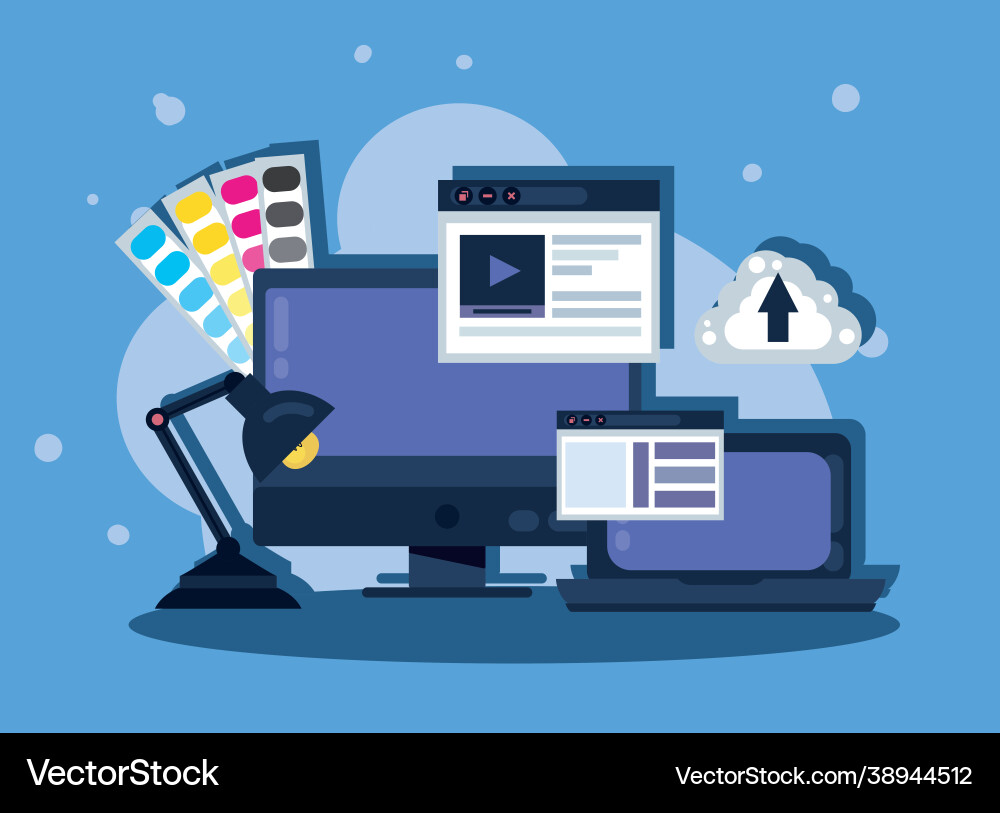 Computers and web design Vector Image