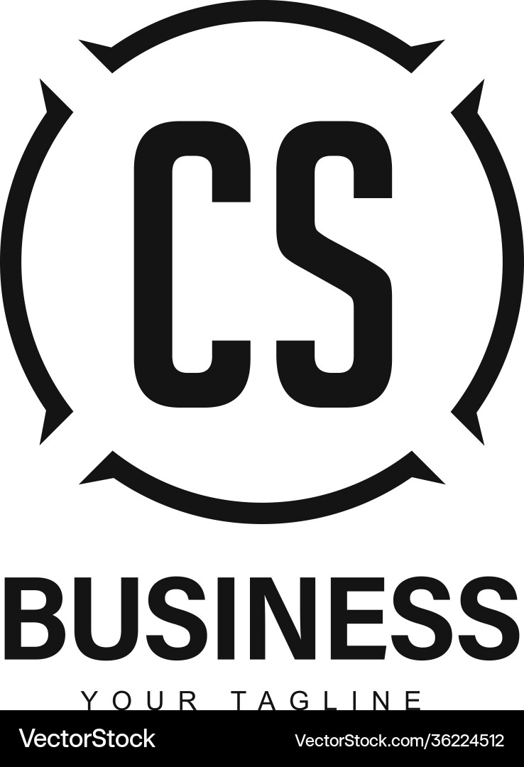 Cs initial a logo design with abstract style Cs initial a logo design with abstract style vector image