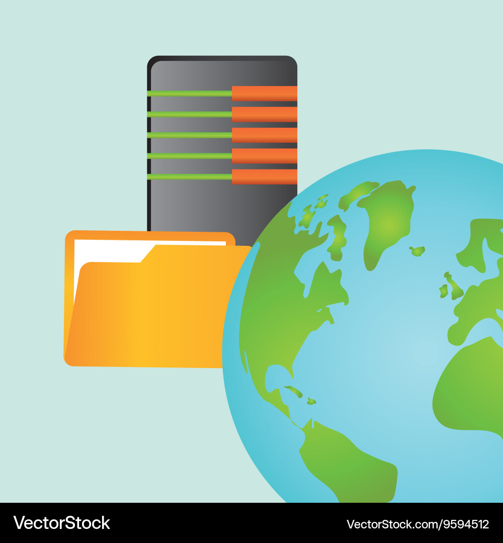 Data center cloud computing technology concept vector image
