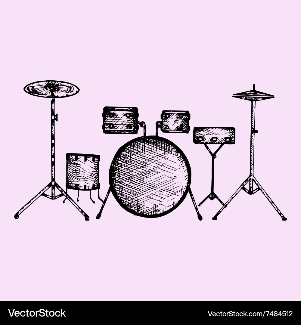 Drum kit Royalty Free Vector Image - VectorStock