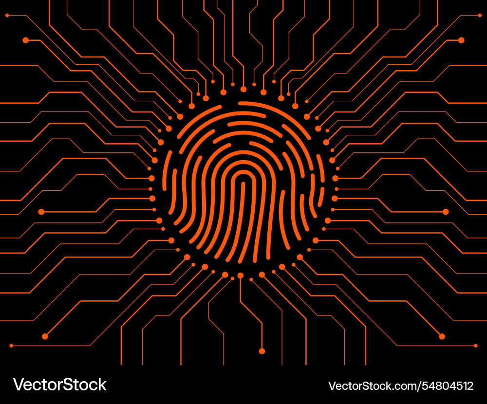 Fingerabdruck-Scanning auf Leiterplatten-Biometrien Fingerabdruck-Scanning auf Leiterplatten-Biometrien vektorbild
