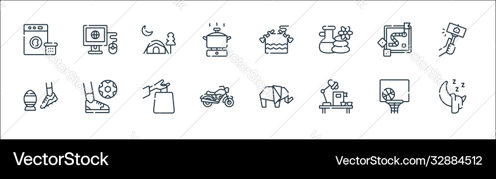 Free time line icons linear set quality Free time line icons linear set quality vector image