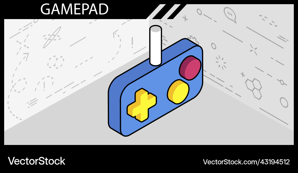 Gamepad isometric design icon web 3d colorful Gamepad isometric design icon web 3d colorful vector image