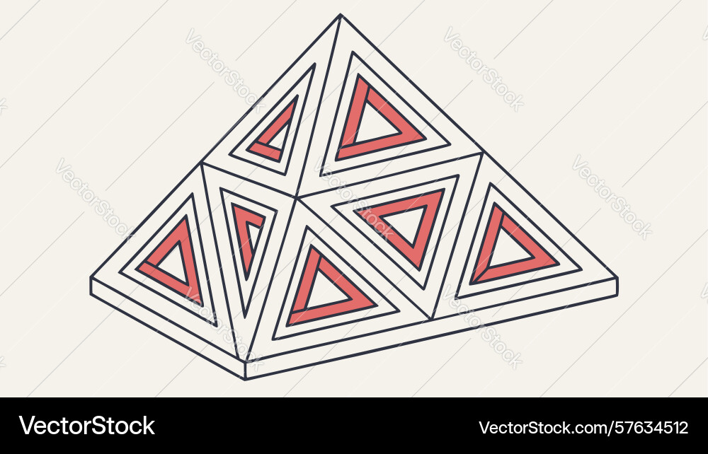Geometric pyramid icon abstract structure Vector Image
