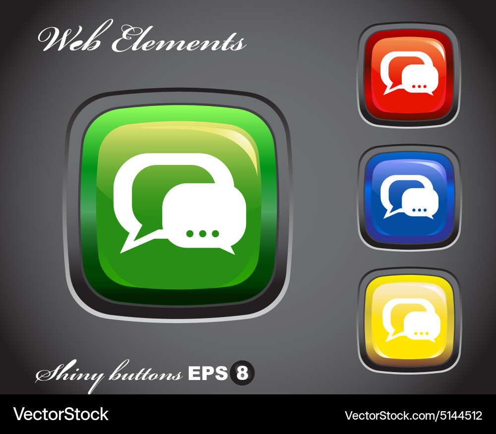 Glossy button with voice message icon vector image