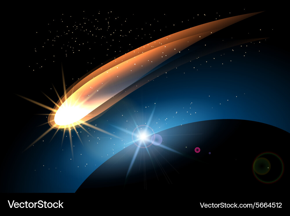 Glowing Comet in Space vector image