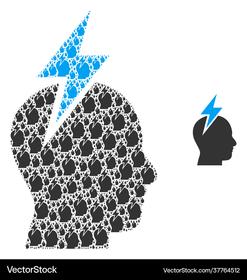 Headache recursive icon mosaic Vector Image