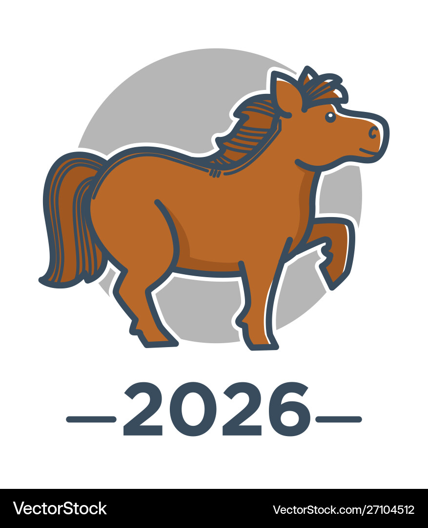 Horse zodiac sign chinese horoscope 2026 new Horse zodiac sign chinese horoscope 2026 new vector image