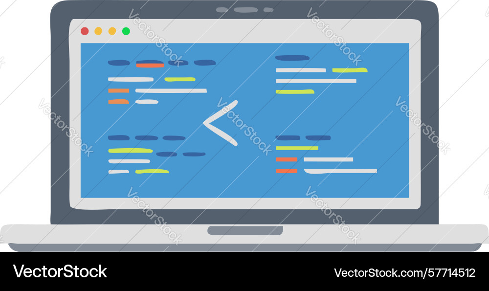 Laptop mit Programmierschnittstellendesign vektorbild