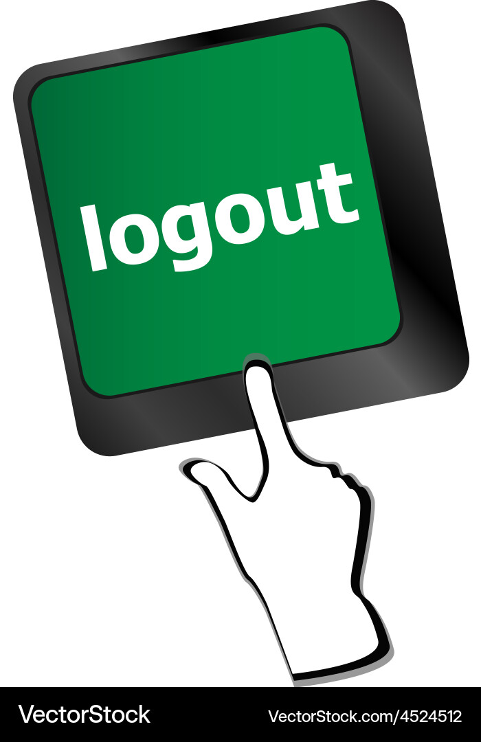 Logout Wort auf Computertastatur Taste vektorbild