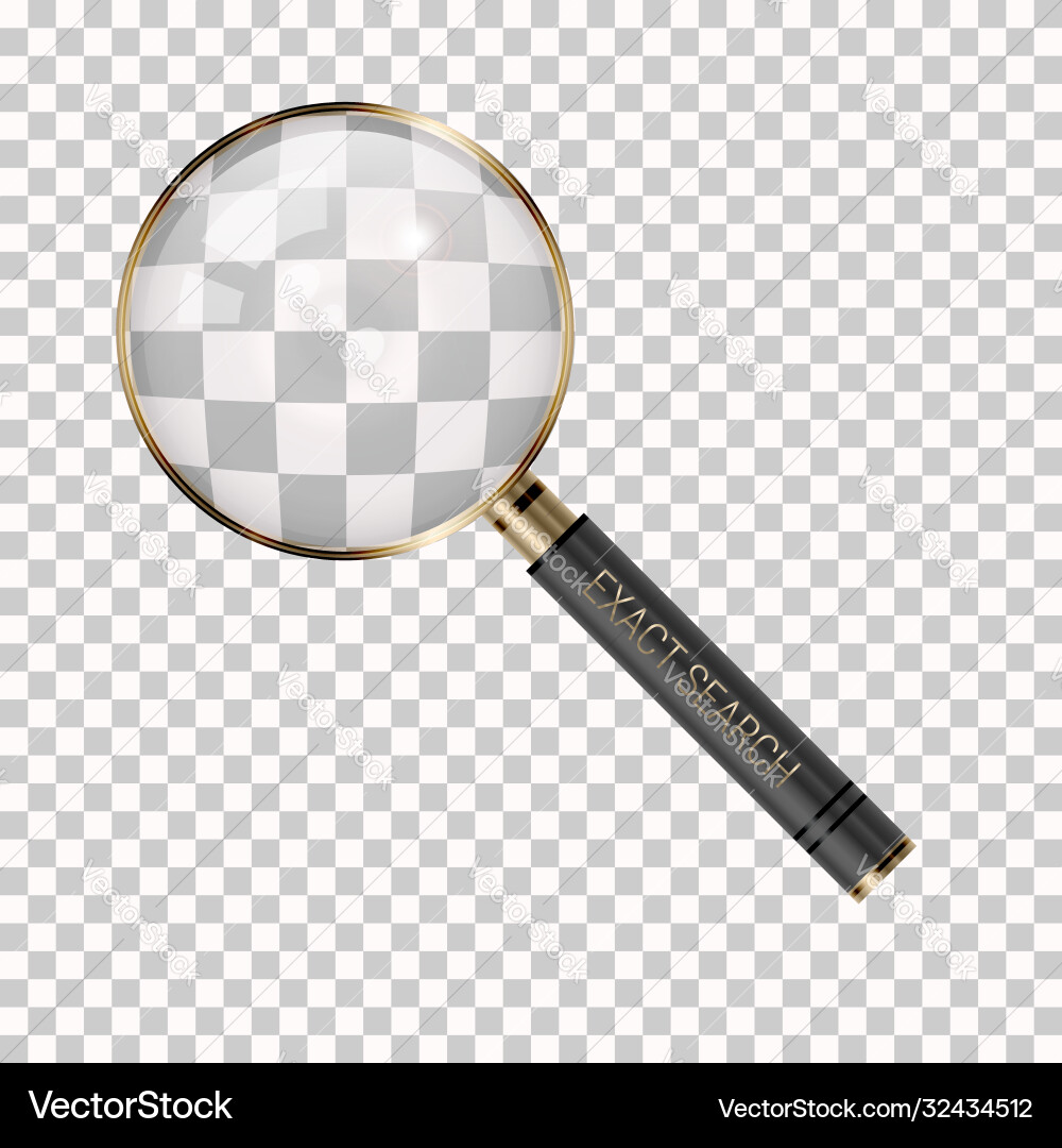Magnifier on a transparent background magnifying Vector Image