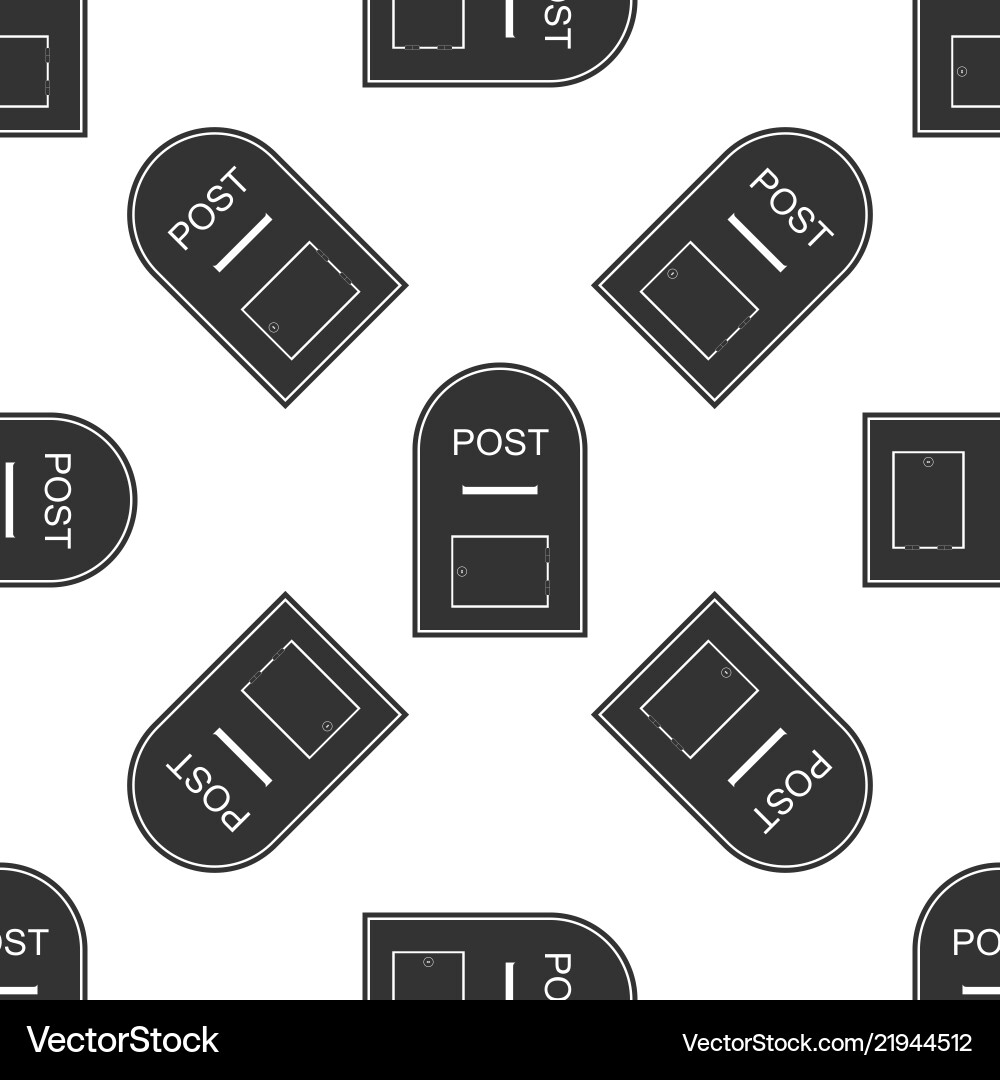 Mail box icon post seamless pattern vector image