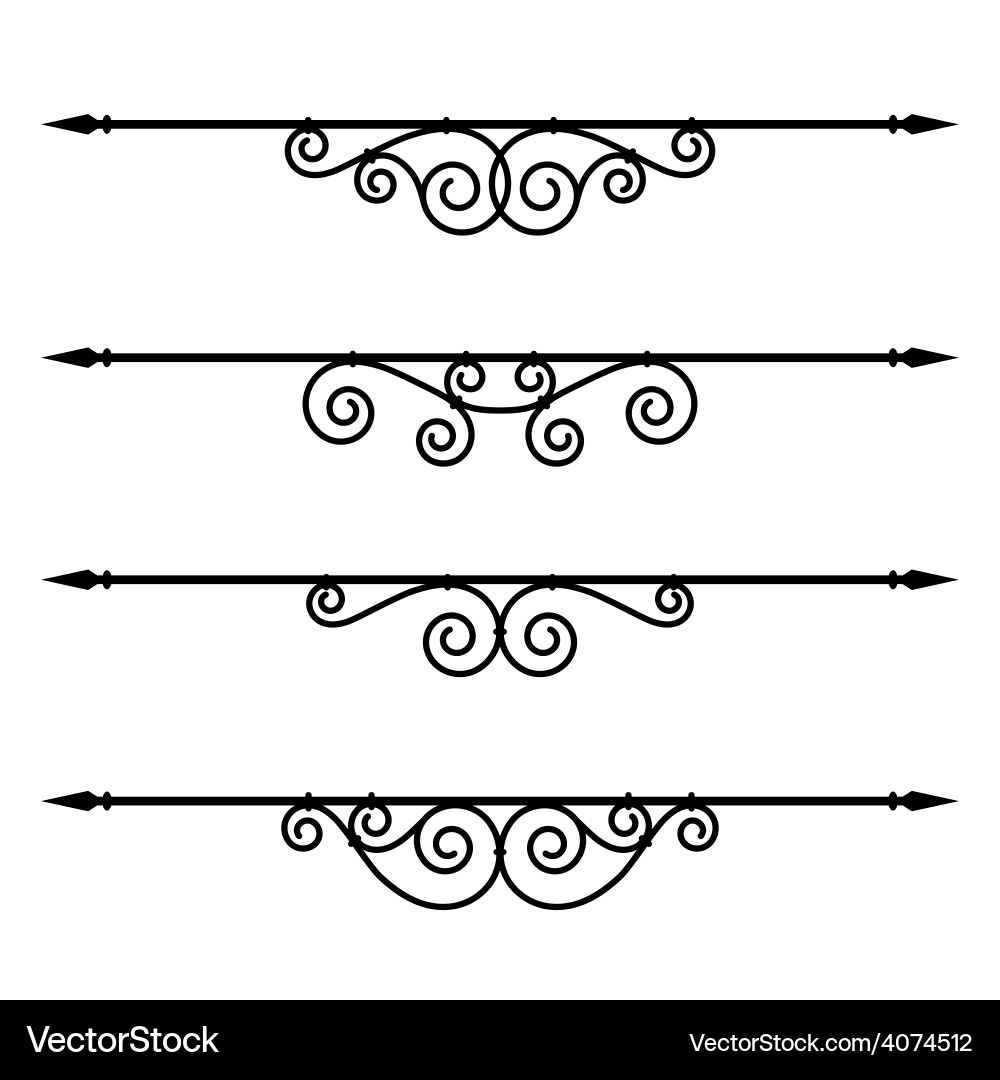 Ornate Scroll & Border Elements Vector Image