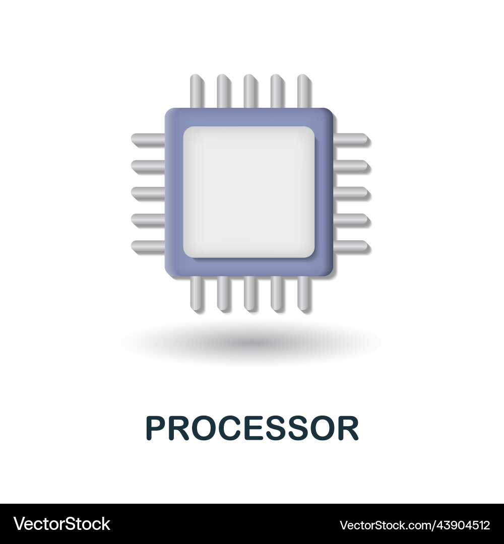 Processor icon 3d from artificial intelligence Processor icon 3d from artificial intelligence Vector Image