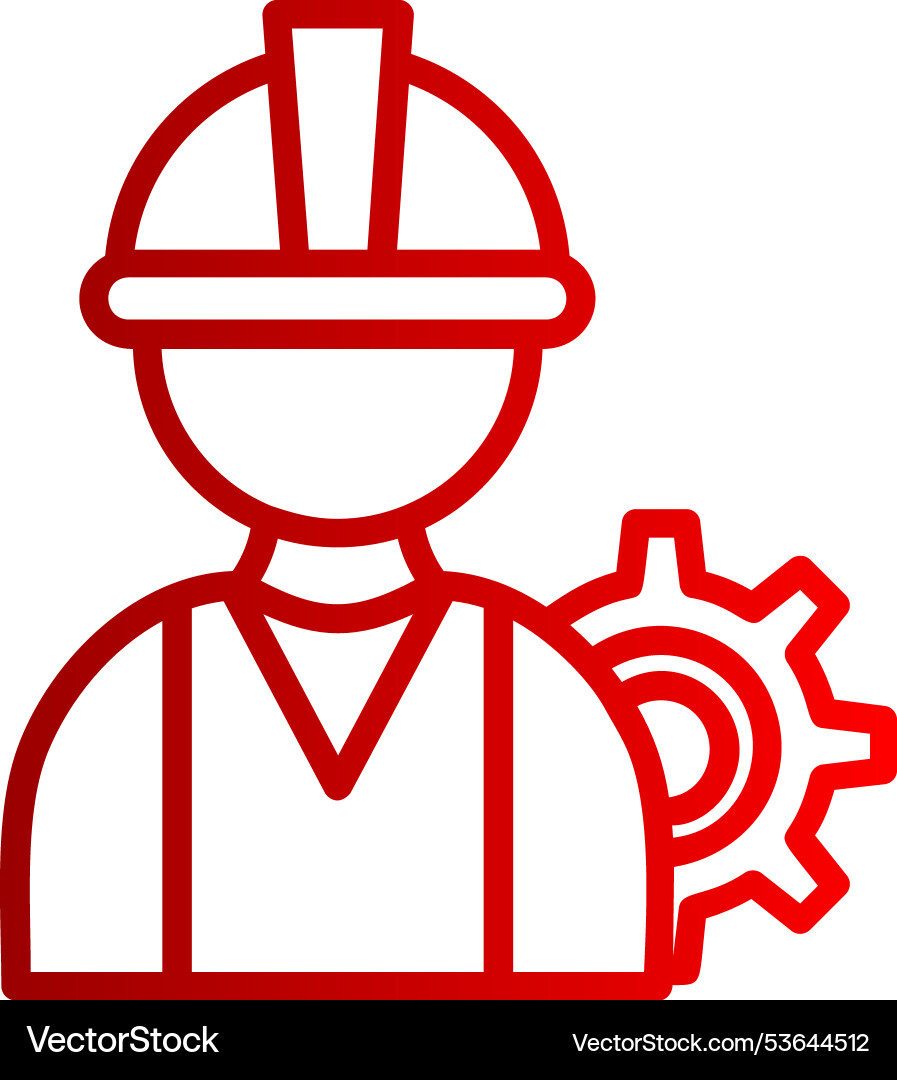 Project manager line gradient icon Vector Image