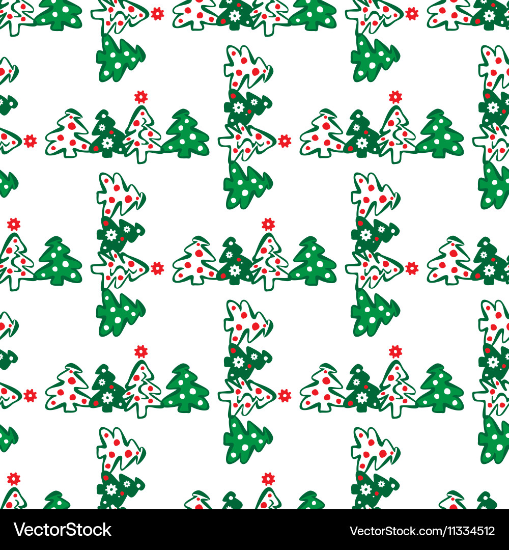 Seamless pattern of christmas trees vector image
