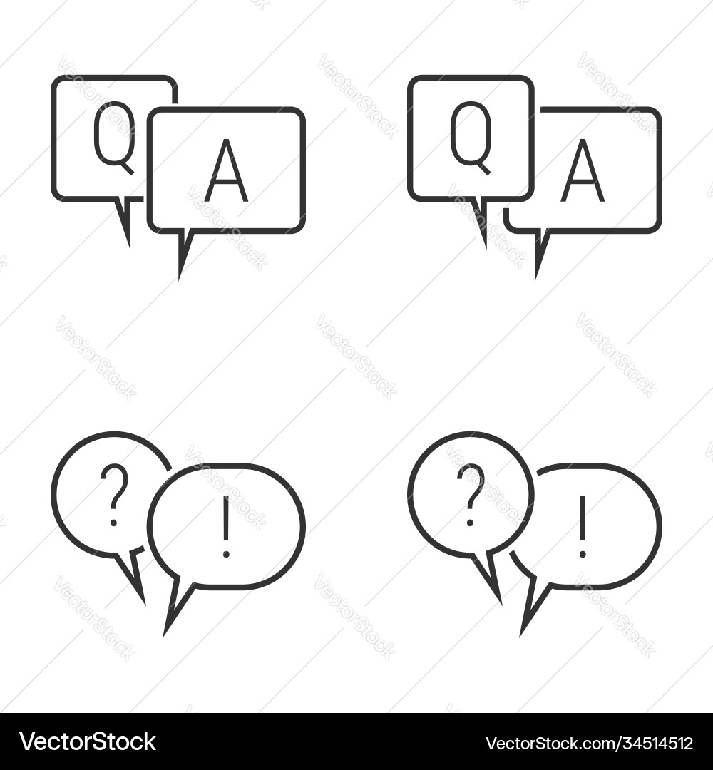 Set icons on a theme questions and answers Set icons on a theme questions and answers vector image