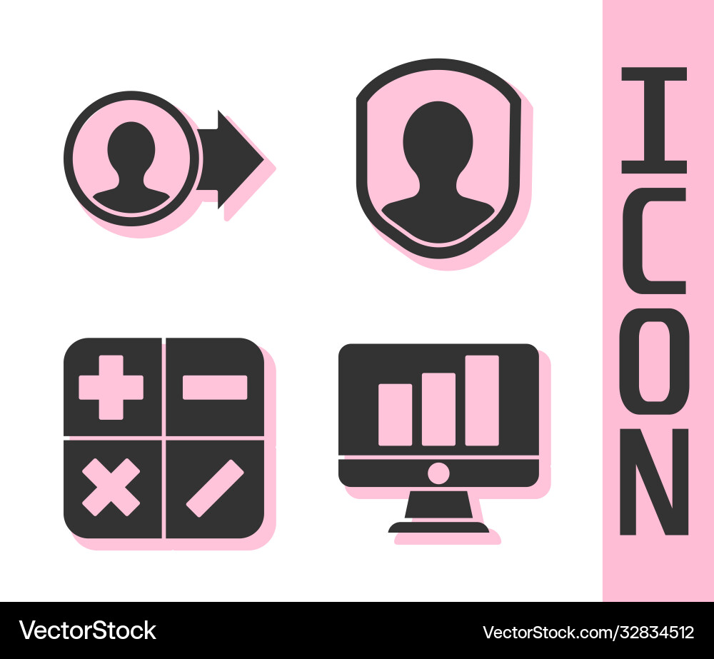 Set monitor with graph chart job promotion vector image