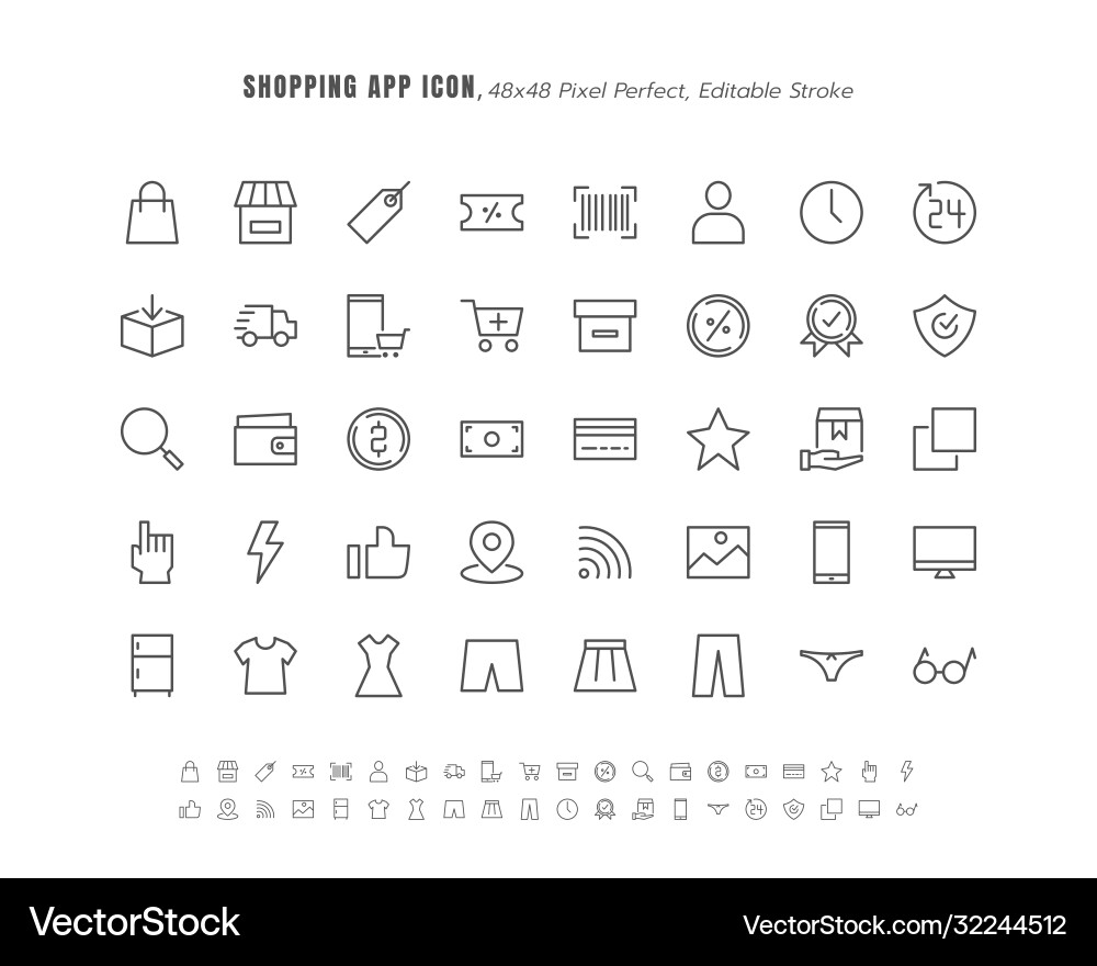 Simple set ecommerce online shopping app user vector image