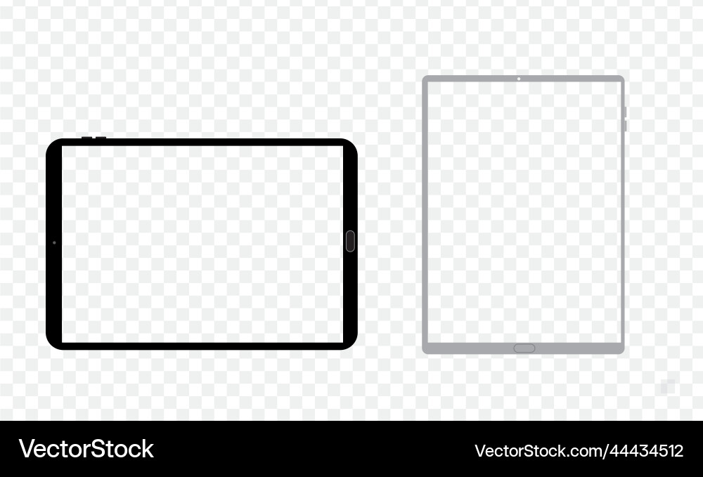 Simple tablet mockup with blank checkered transpar Simple tablet mockup with blank checkered transpar vector image