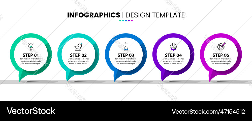 Speech Bubbles - Workflow Diagram Vector Image