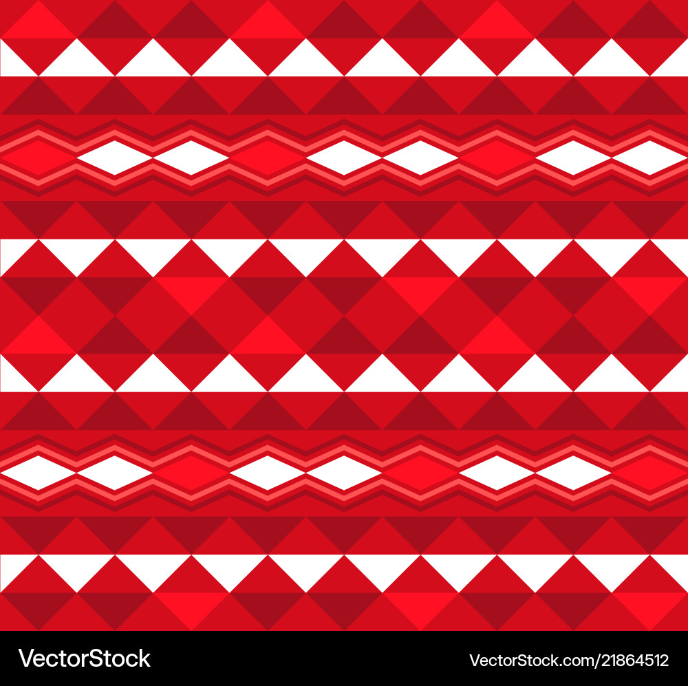 Tribal Red Geometric Pattern Vector Image