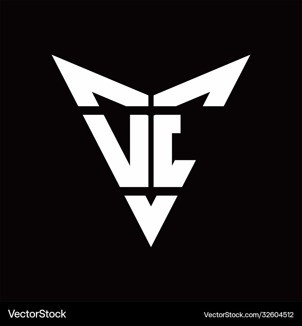 Vl logo monogram with back drop shape design vector image
