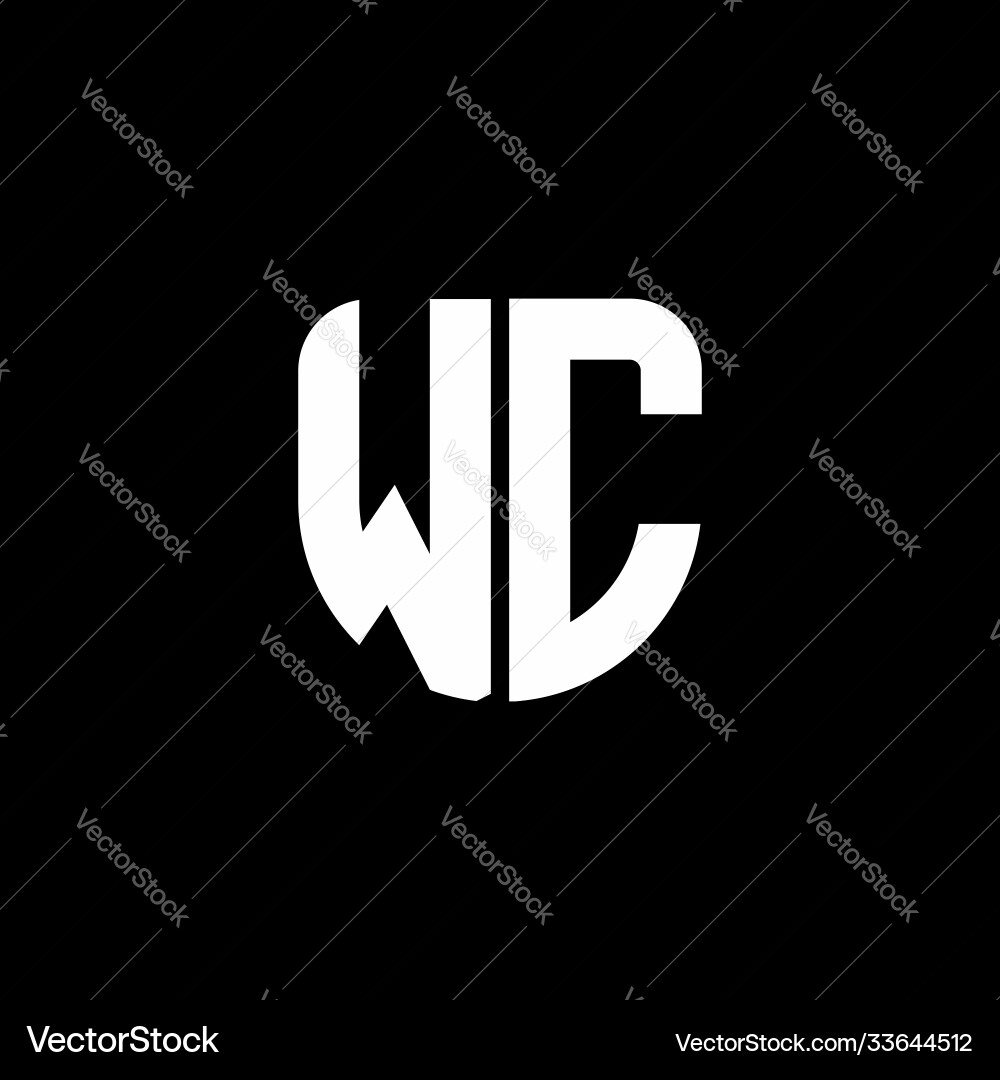 Wc logo monogram with circular shape shield Vector Image