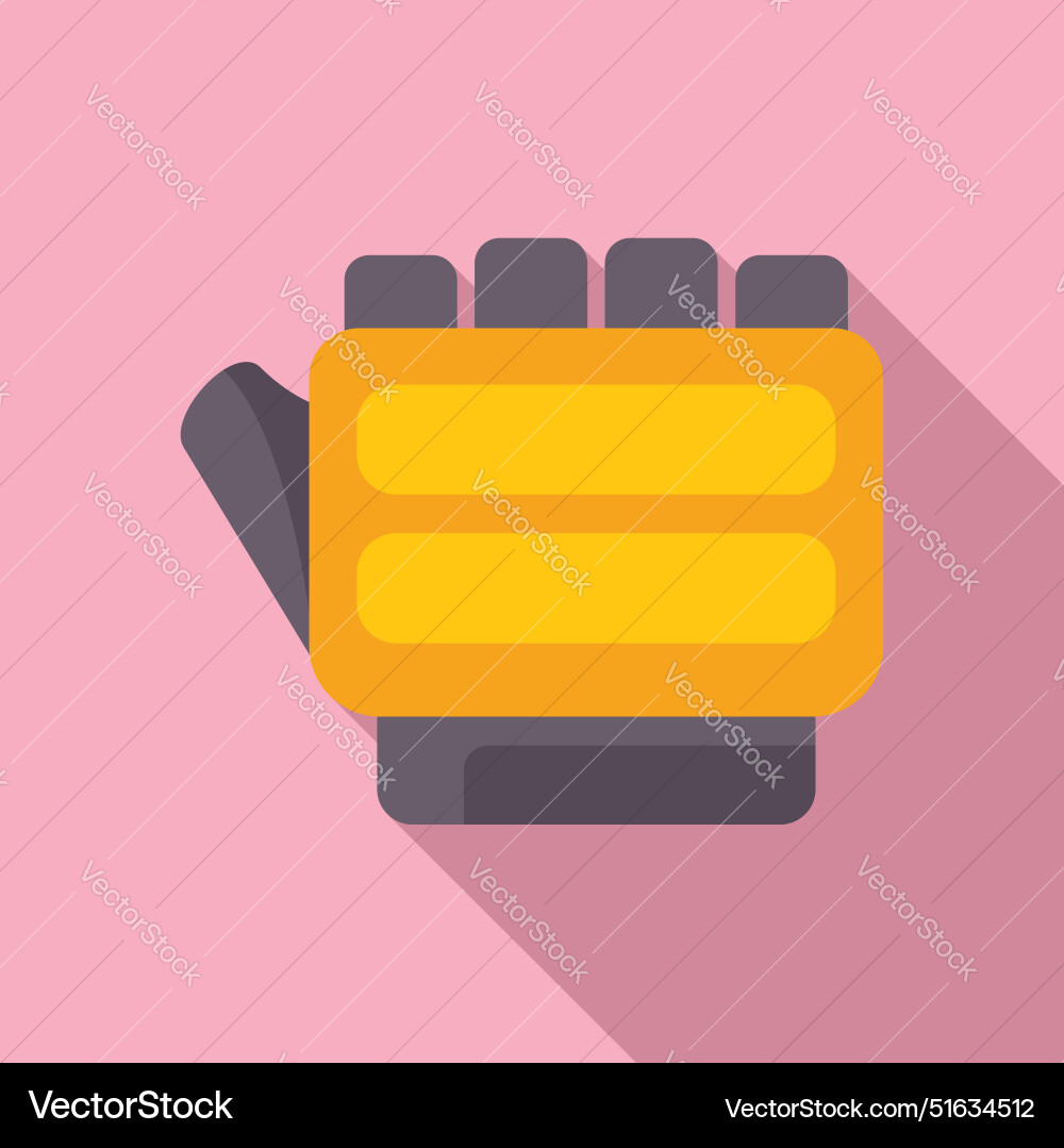Yellow fitness glove for protecting hands during Yellow fitness glove for protecting hands during vector image