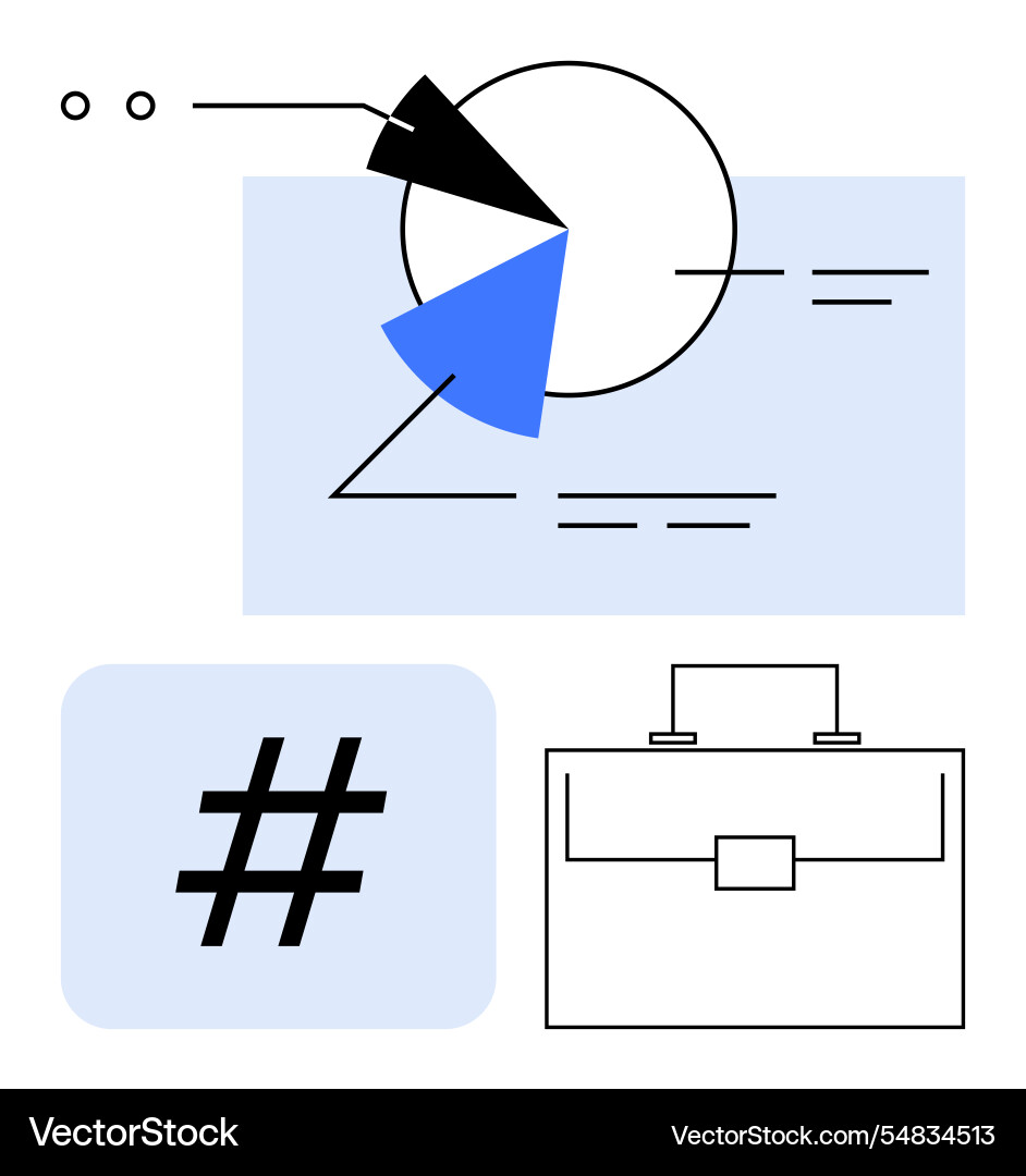 Abstract business analysis with pie chart Abstract business analysis with pie chart vector image