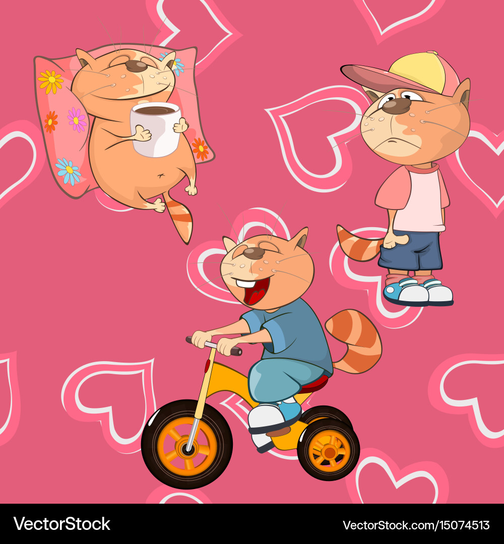 Background with cats seamless pattern Vector Image