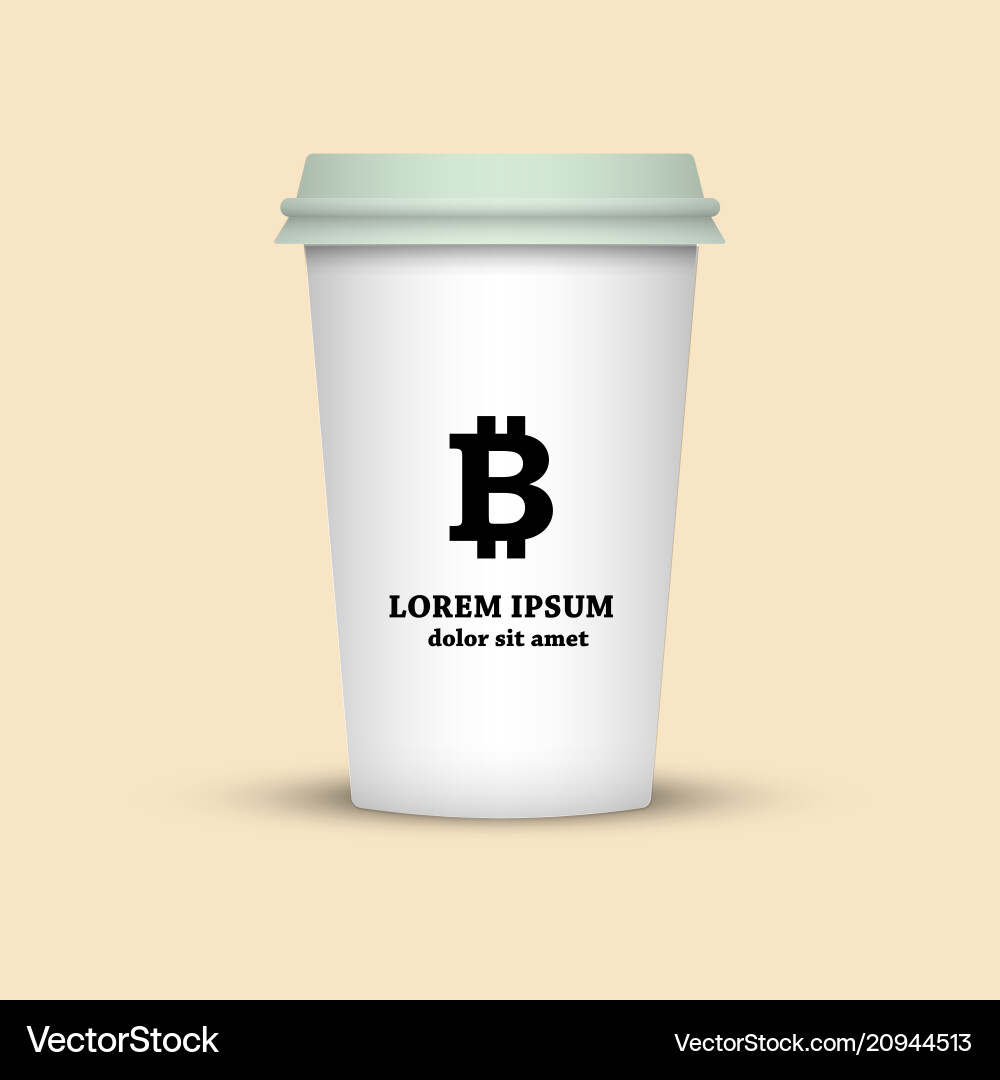 Cryptocurrency coffee cup bitcoin sign – Free Vector | VectorStock