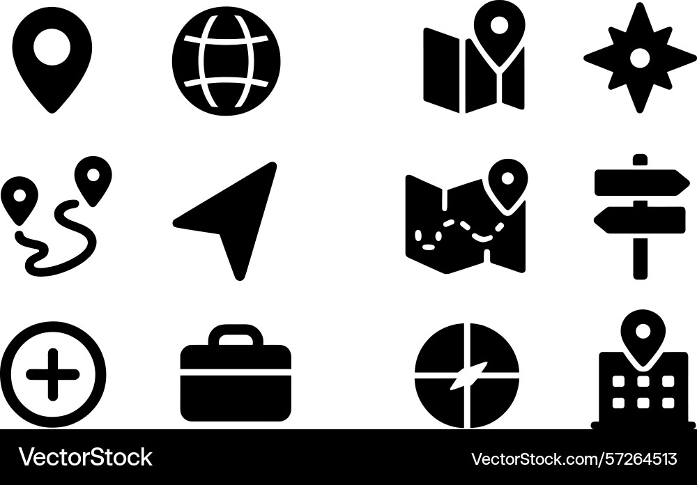 Design elements showcasing navigation and location Vector Image