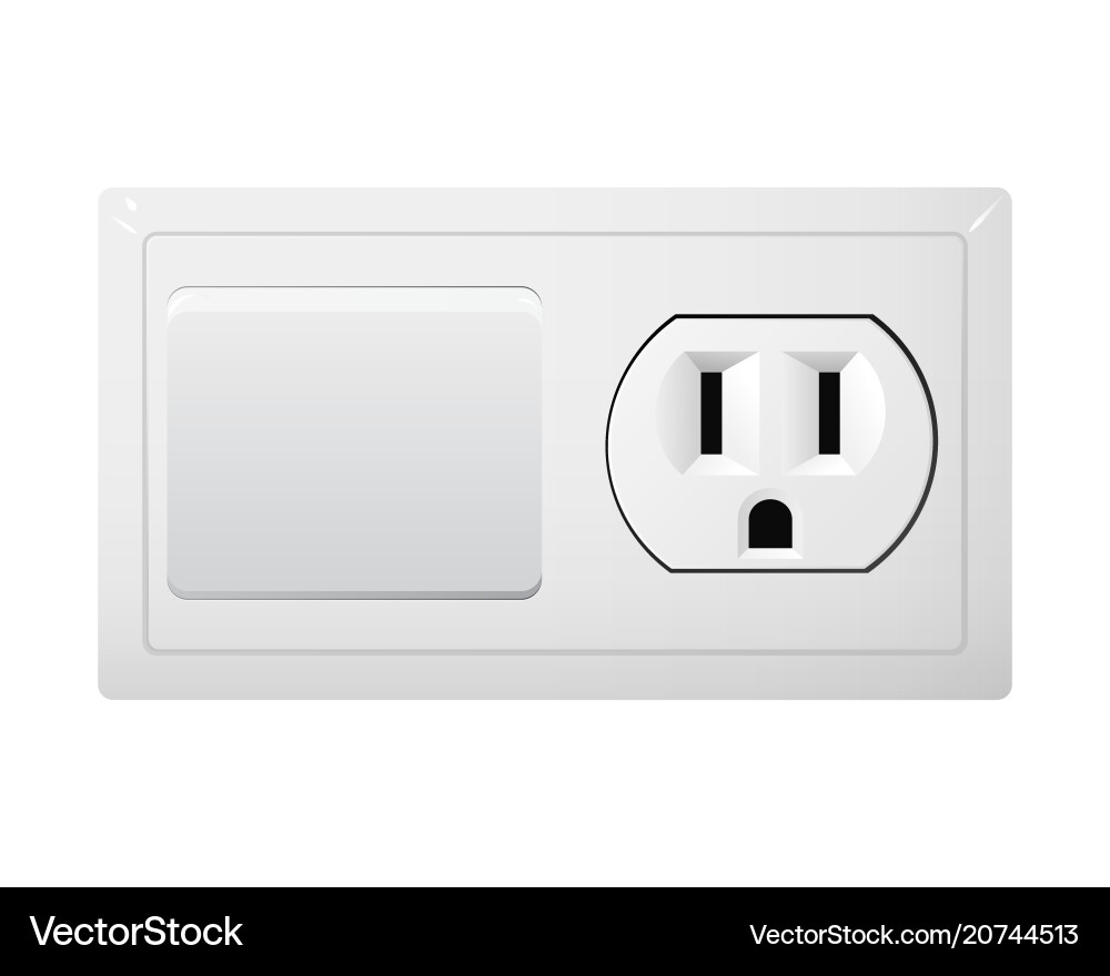 Electrical Socket - Type B with Switch vector image