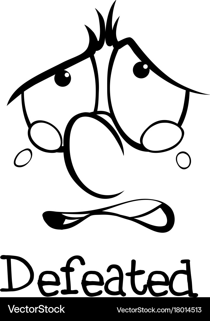 Expression wordcard for defeated vector image