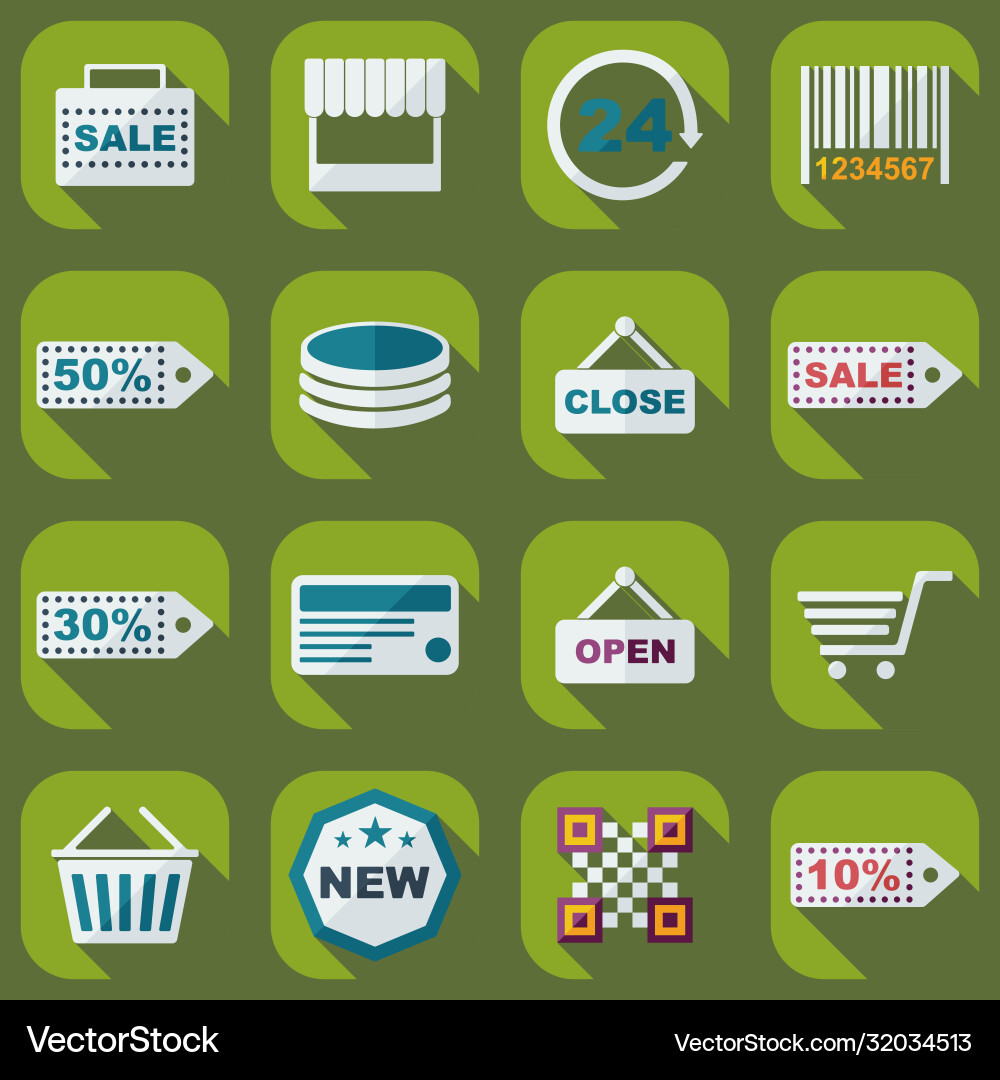 Flat concept set modern design with shadow vector image