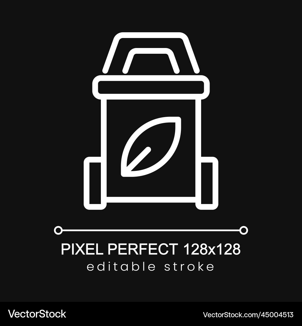 Garbage sorting pixel perfect white linear icon Garbage sorting pixel perfect white linear icon vector image