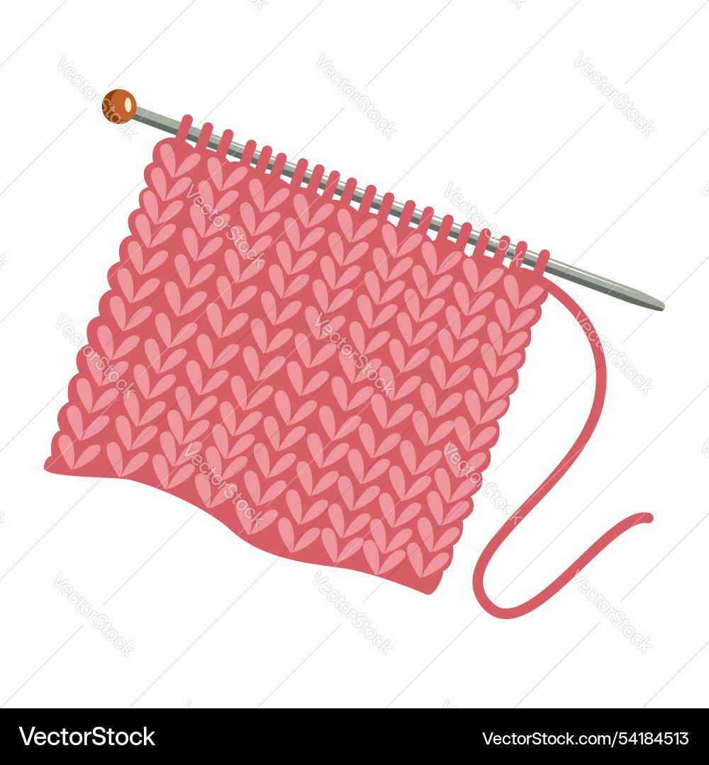 Knitting in progress woolen threads Vector Image