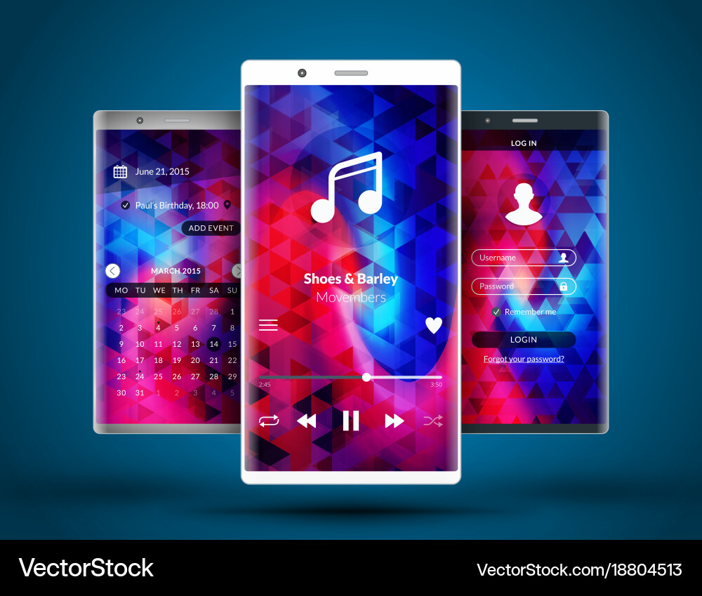 Mobile interface wallpaper design abstract Vector Image