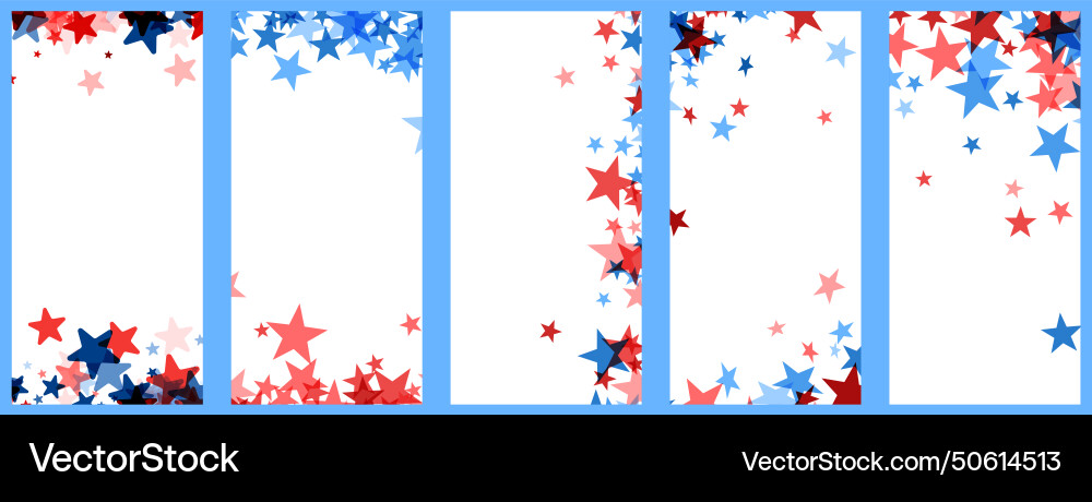 Patriotic Stars Vertical Banners Vector Image