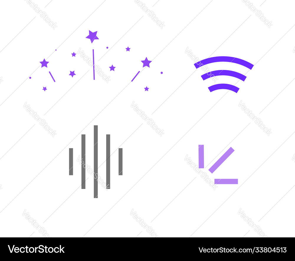 Radio signal hotspot icon set beacon vector image