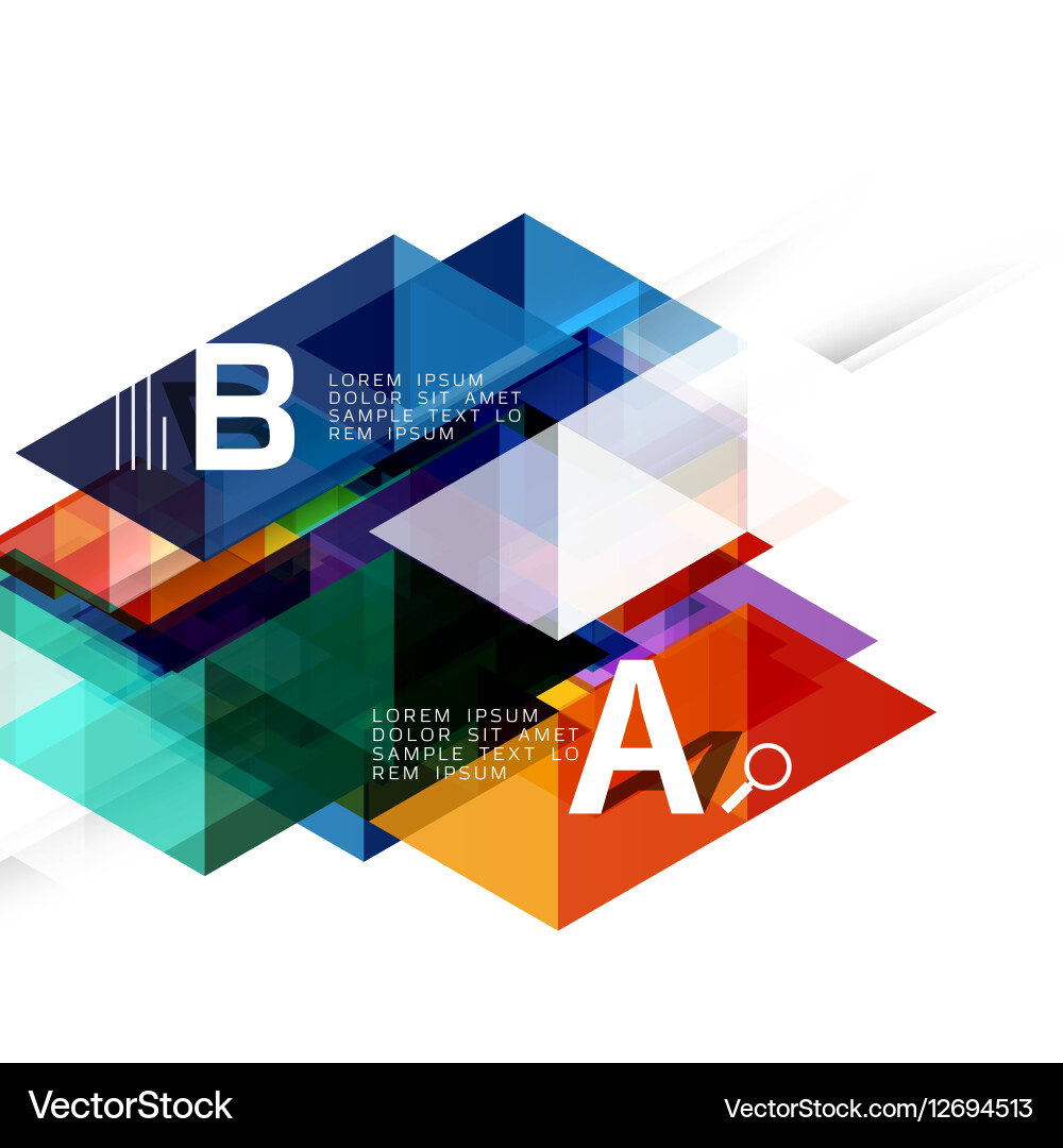 Transparent overlapping triangles vector image